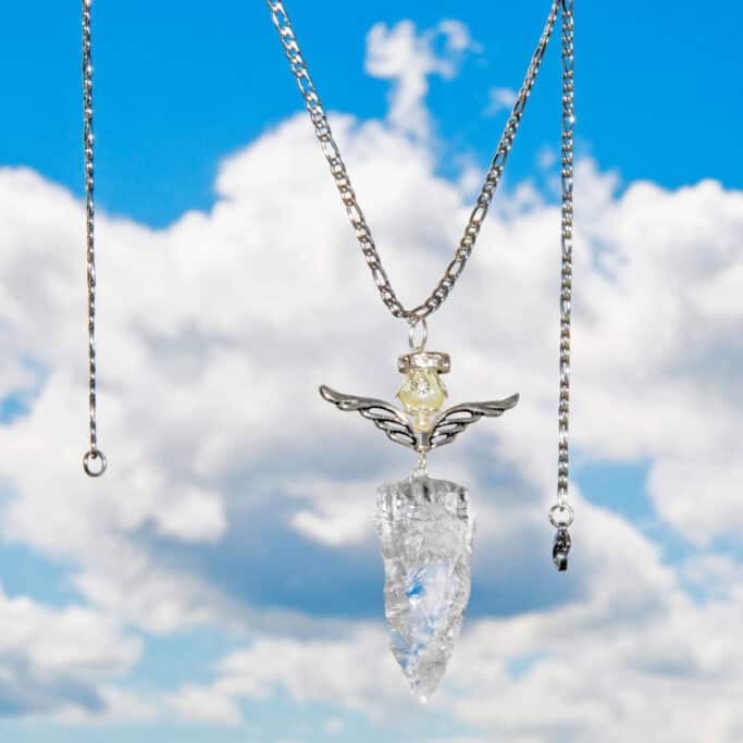 Colar de cristal de pêndulo, cristal de anjo, colar de cristais de quartzo (4)
