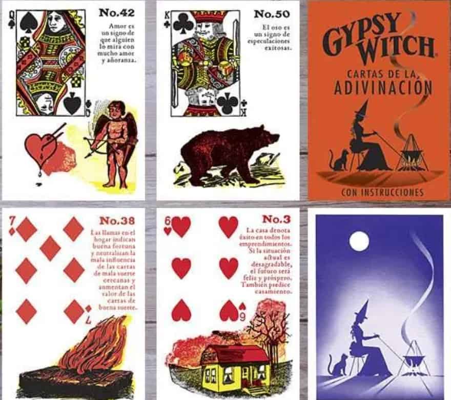 Цыганка-ведьма-гадалка-игральные карты