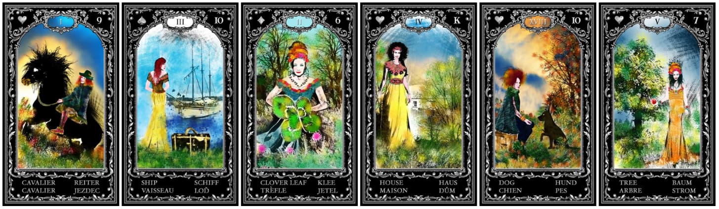 Oracle Cards Deck Evina Cards Lenormand Cards Lenormand Four Faces Cards II.